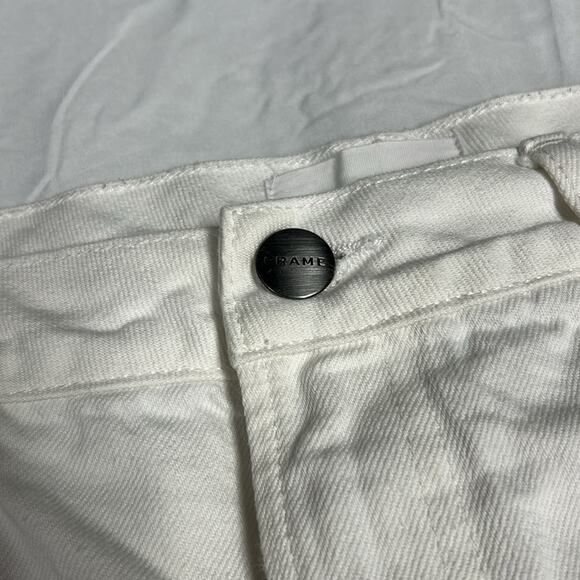 Frame Women's Size 30 Le Simone Distressed Denim Shorts White - Picture 3 of 10